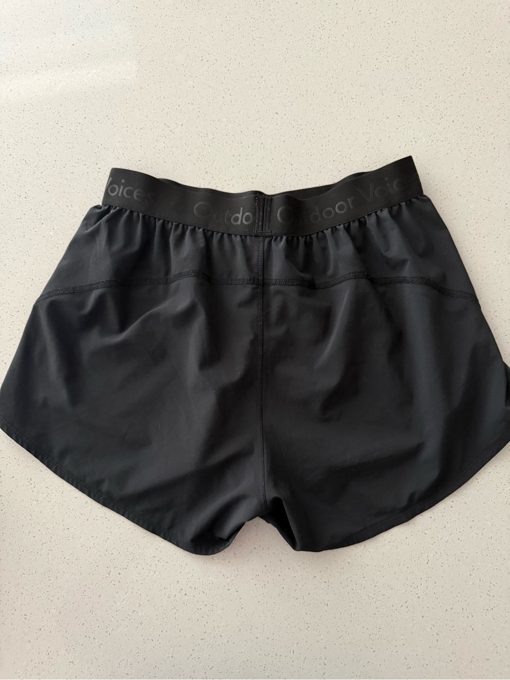 Outdoor Voices Black Athletic Shorts with Logo Waistband